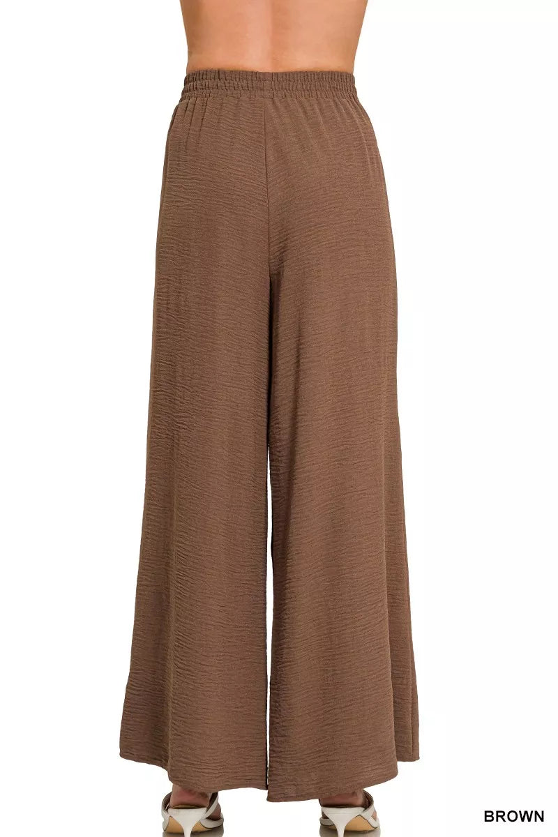 Woven Airflow Elastic Waistband Pants